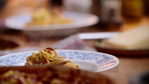 Close Up of Delicious Pasta Dish on Plate
