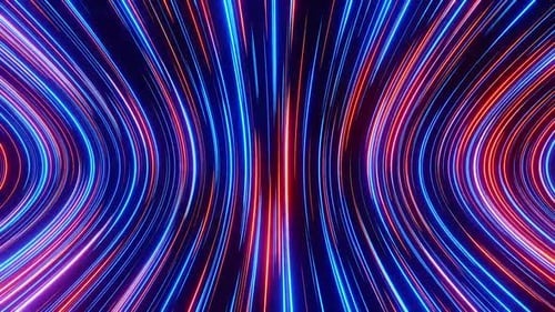 Abstract Glowing Neon Light Trails Motion Background