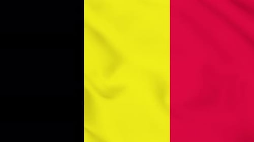 Belgium National Flag Waving Seamless Loop Vertical Animation