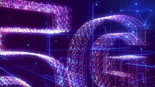 Futuristic 5G Network Data Connection Animation