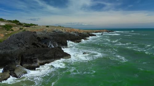 Extreme Wave Crushing Coast Large Ocean Beautiful Wave Awesome Power of Waves Breaking Over