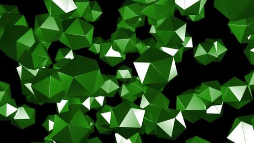 Abstrakte grüne geometrische polygonale 3D-Hintergrundschleife