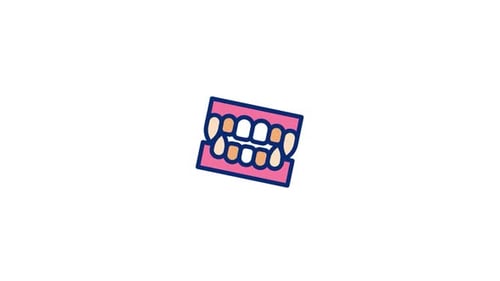 Flat Design Vampire Fangs Halloween Icon Animation