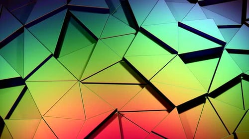 Undulating Iridescent Geometric Triangles Abstract Motion Loop