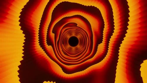 Orange gradient tunnel with wave. Looped animation