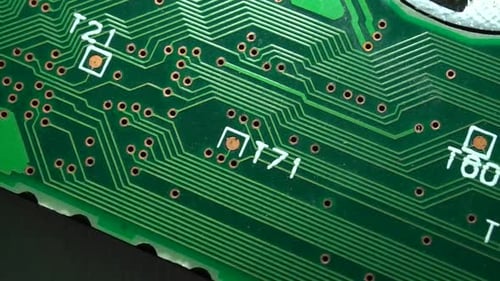 Nahaufnahme eines Computer-Motherboards für die Computerverarbeitung