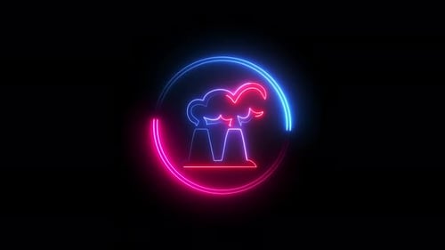 Glowing Neon Beer Mug Icon Outline Animation