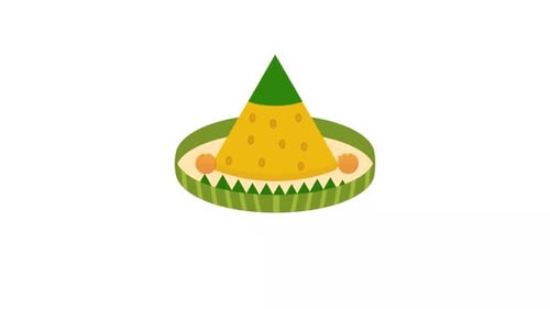 Flat Design Nasi Tumpeng Traditional Food Animation