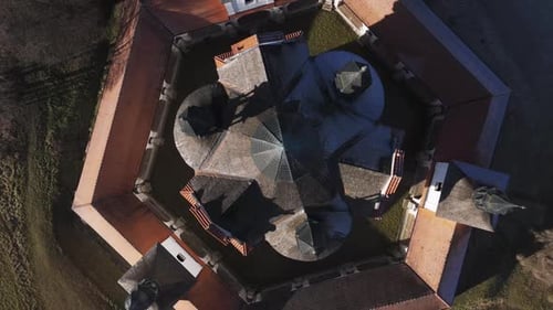 Aerial video above the Church of the Most Holy Trinity, Czech Republic