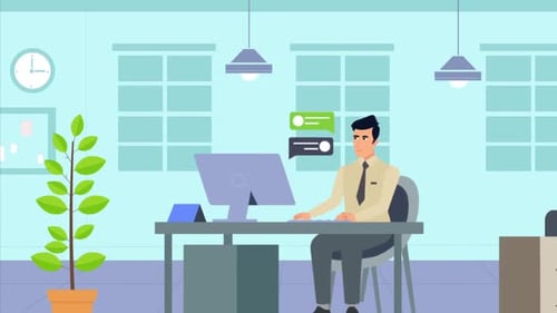 Man Working In Office