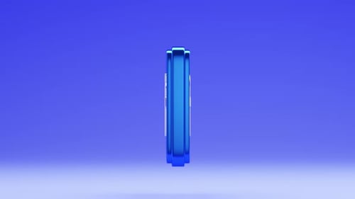 The appearance and rotation of the Facebook metal logo. Advertising in the social network facebook.