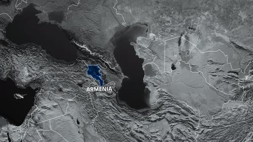 Clean Modern Map Animation Highlighting Armenia Country Borders