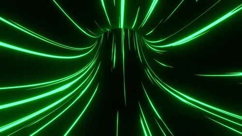 Green Fantastic Digital Neon Vortex Portal Background Vj Loop In 4K