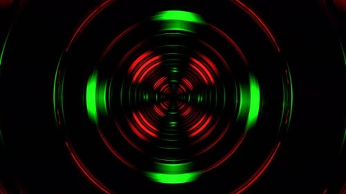 Red And Green Kaleidoscope Corrugated Tunnel Background Vj Loop In 4K