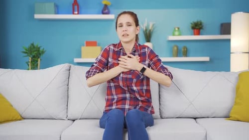 Young woman with chest pain.