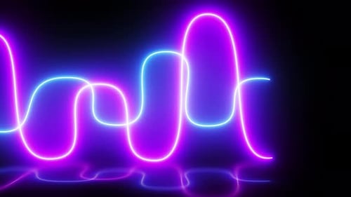 Abstract Neon Wavy Glowing Line Loop Background
