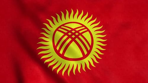 Realistic Kyrgyzstan Flag Waving Loop Motion Background