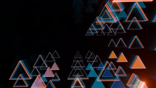 Nahtlose VJ-Schleife mit abstraktem leuchtendem dreieckigem Muster