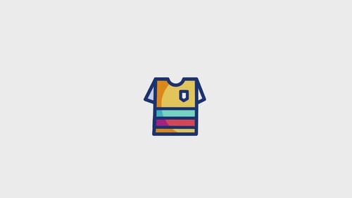 Colorful Striped T-shirt Flat Design Animation