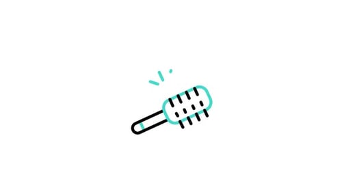 Animated Hair Care and Beauty Line Icons Set