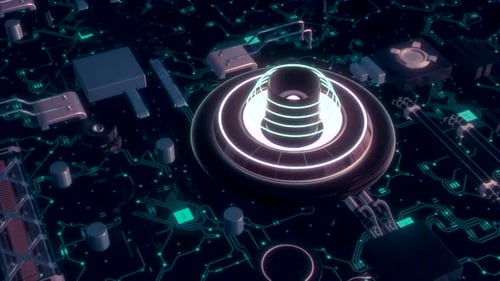 Futuristic Digital Circuit Landscape