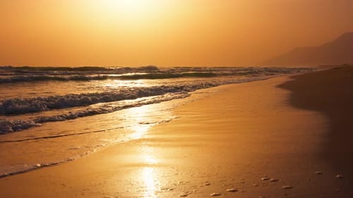 Sunset on Beach 4k