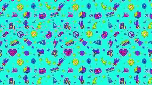 Good vibes seamless looping background pattern animation