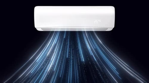 Air Conditioner With Cold Wind Front View