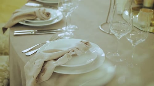Elegant Table Setting for a Wedding Celebration