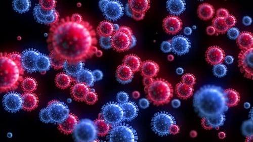 3D Animated Medical Virus Cells Background Loop