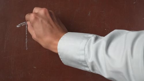 Hand Writing Thanks on Chalkboard Message