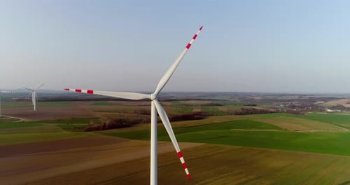 Renewable Energy Large Windmills With Blades Ecology Wind Turbines Aerial View