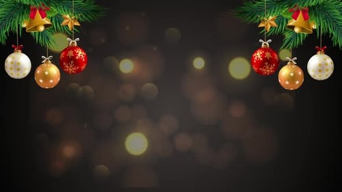 Festive Christmas Ornaments and Bells Background Animation