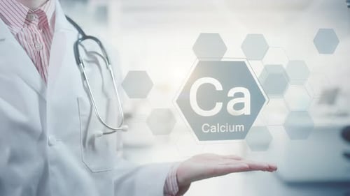Pharmacy Expert Doctor Showing Symbol for the Chemical Element and Mineral Calcium Ca Clean Abstract