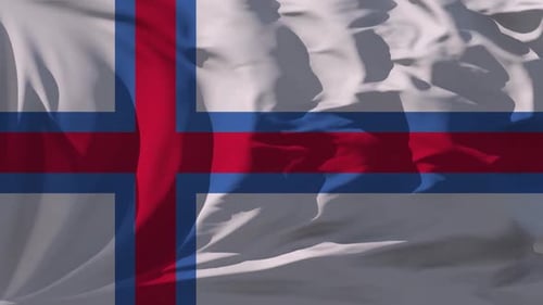 Faroe Islands Flag Waving Realistic Loop Animation