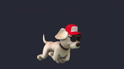 Fun 3D cartoon white Labrador retriever (with alpha channel included)