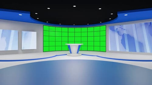 3D Virtual News Studio Ab007 Hintergrundschleife