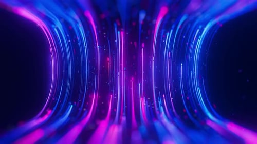 Closeup of Big Data Light Speed Warped Flow Abstract Digital Data Stream of Quantum Computing