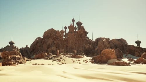 Desert Landscape With Rocks and Sky