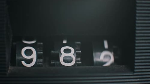 Rotating Numbers on a Vintage Odometer
