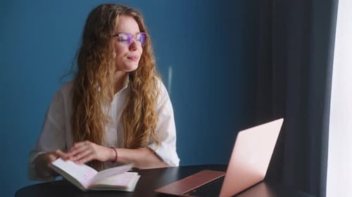 Woman Having Video Call While Working From Home