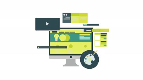 Flat Design Digital Creation Process Animation