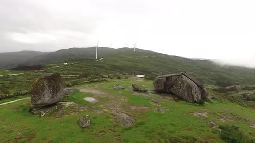 Berghaus im Power Windpark, Luftbild