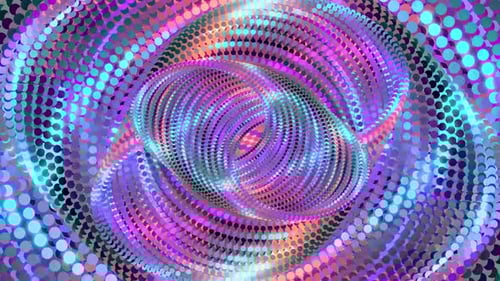 Vibrant Geometric Halftone Dot Swirl Loop