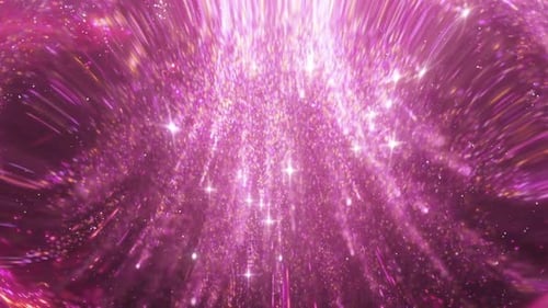Vibrant Pink Glittering Particles Light Stream Background Loop