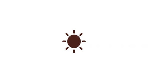 Animated Flat Design Sun Icon with Pulsing Effect