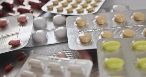 Close up of Variety of Medication Pills