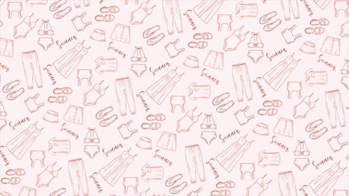 Summer women fashion, hand drawn loop background