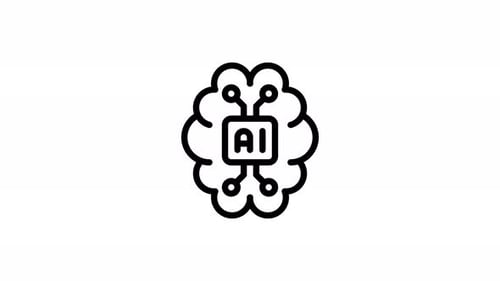 Minimalist Animated AI Brain Chip Icon