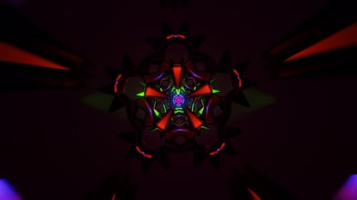 Strobe Lights Dance Rhythmically in a Neon VJ Loop Backdrop